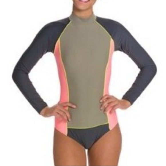 Rip Curl Other - Rip Curl Maverick Rash Guard surf suit swimsuit Zip Up Color Block One Piece XS